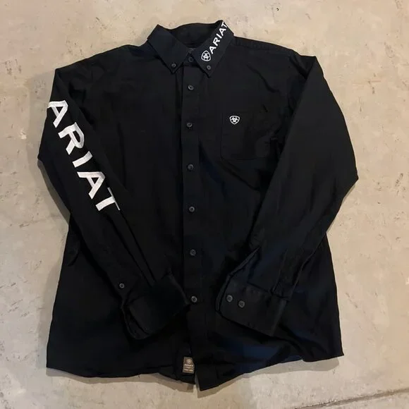 Ariat Boys Team Logo Button Down Western Shirt - Picture 2 of 5